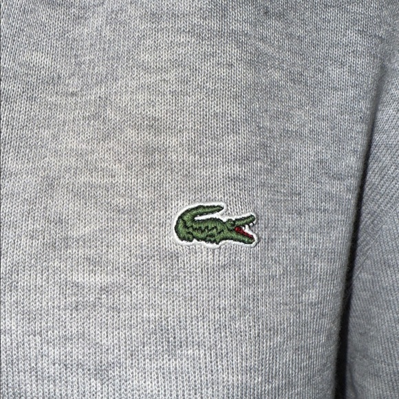 Lacoste Grey Quarter Zip Sweatshirt SZ XL - Picture 3 of 8